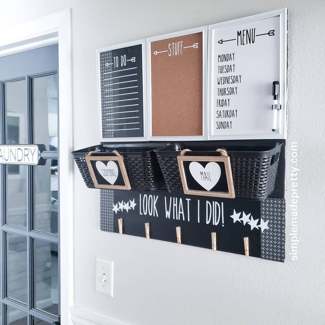 Functional DIY chalkboard calendar sign