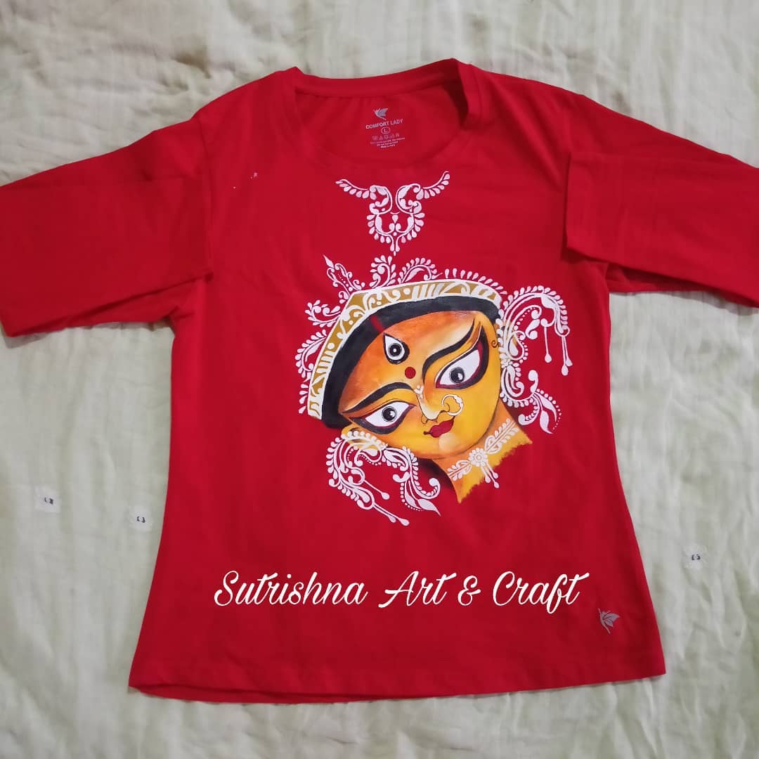 custom-painted t-shirt with unique design