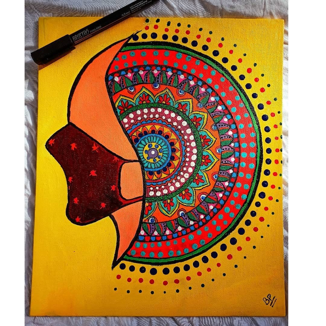 Intricate mandala dot DIY canvas
