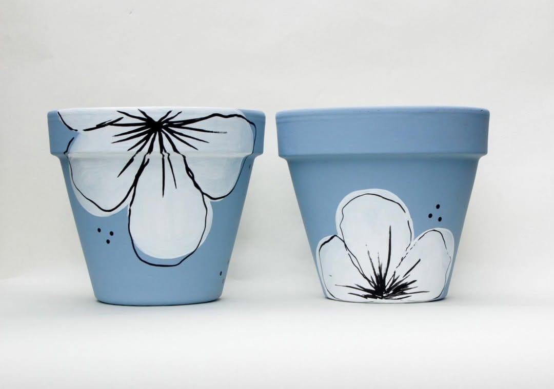 colorful hand-painted ceramic plant pots