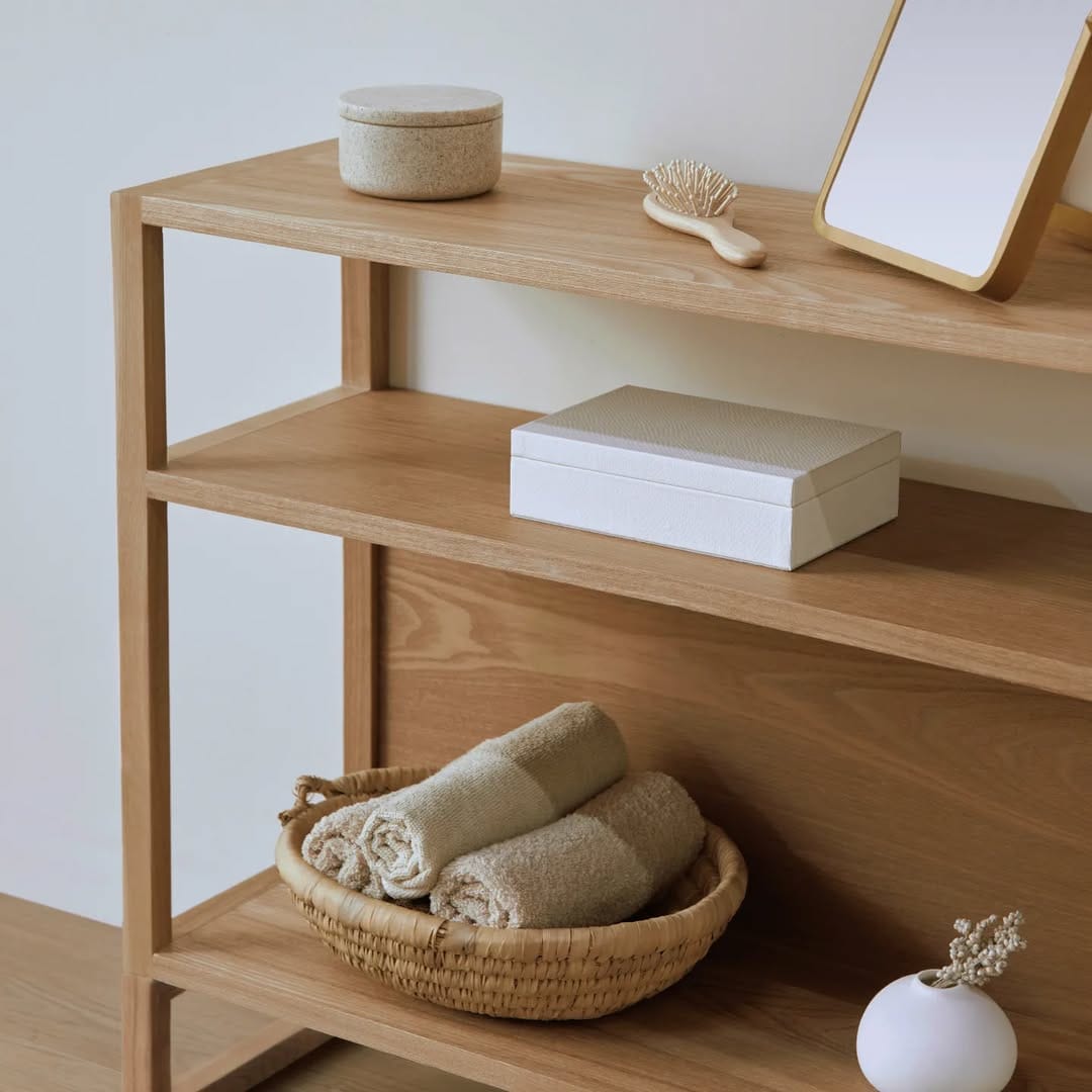handmade wooden bookshelf with minimal design
