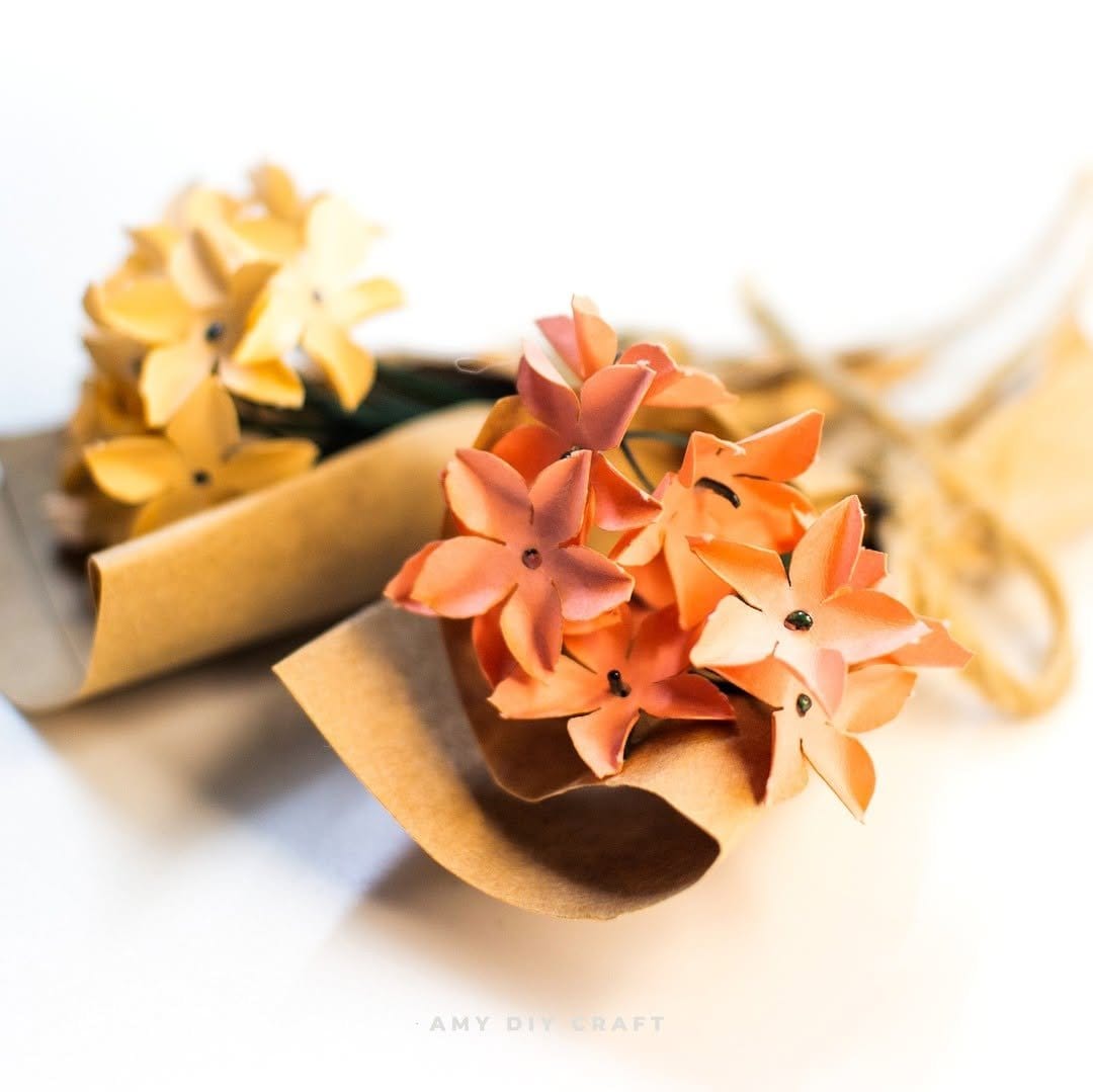 Rustic burlap and handmade paper flowers