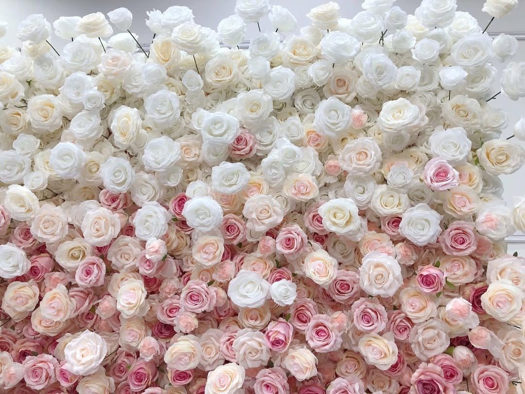 Trendy ombre handmade flower wall