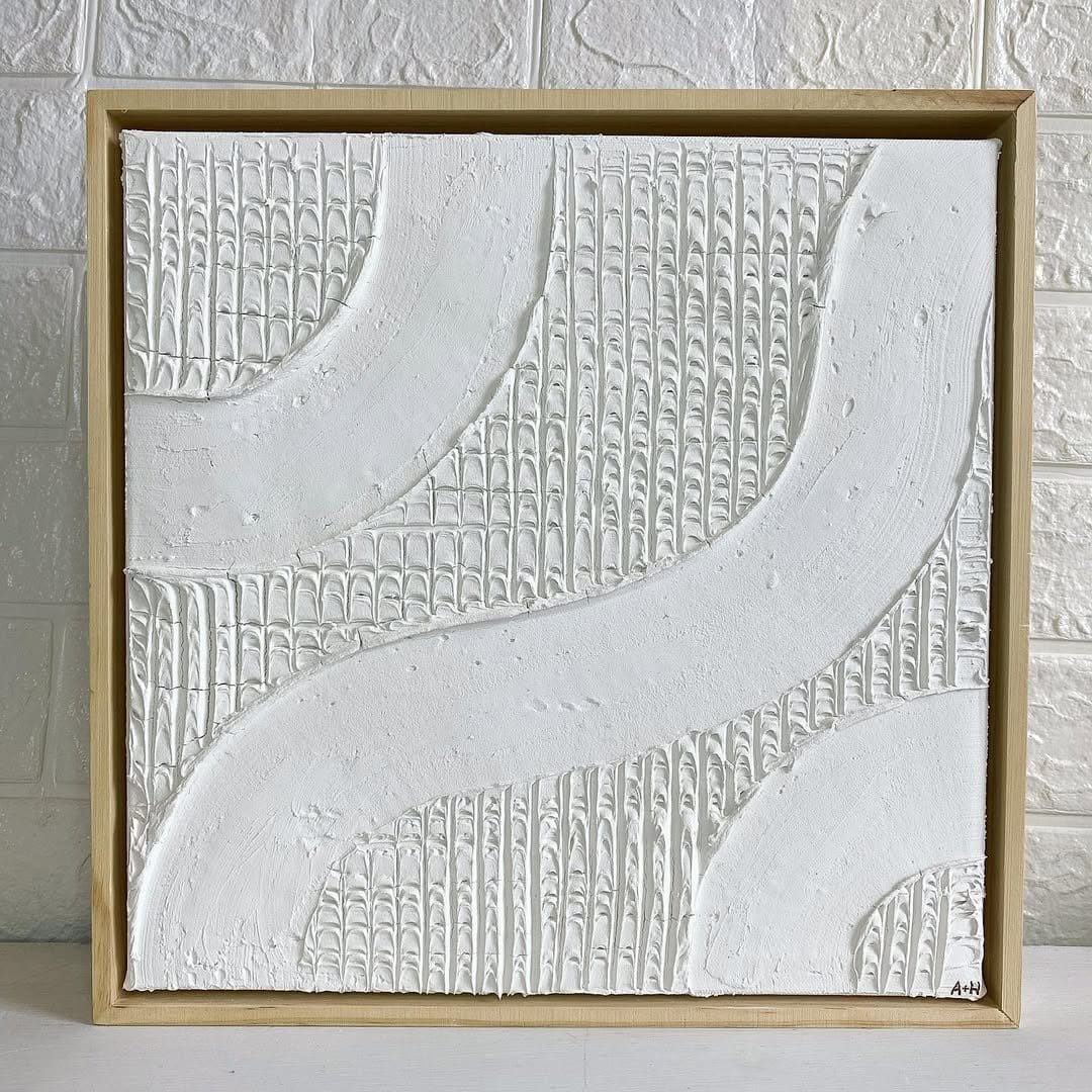 Modern textured spackle DIY wall art