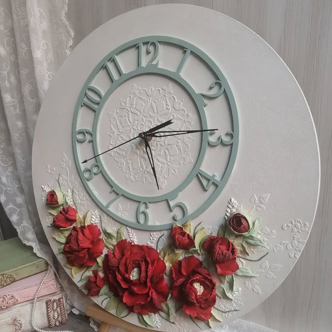 Plaster texture wall clock display