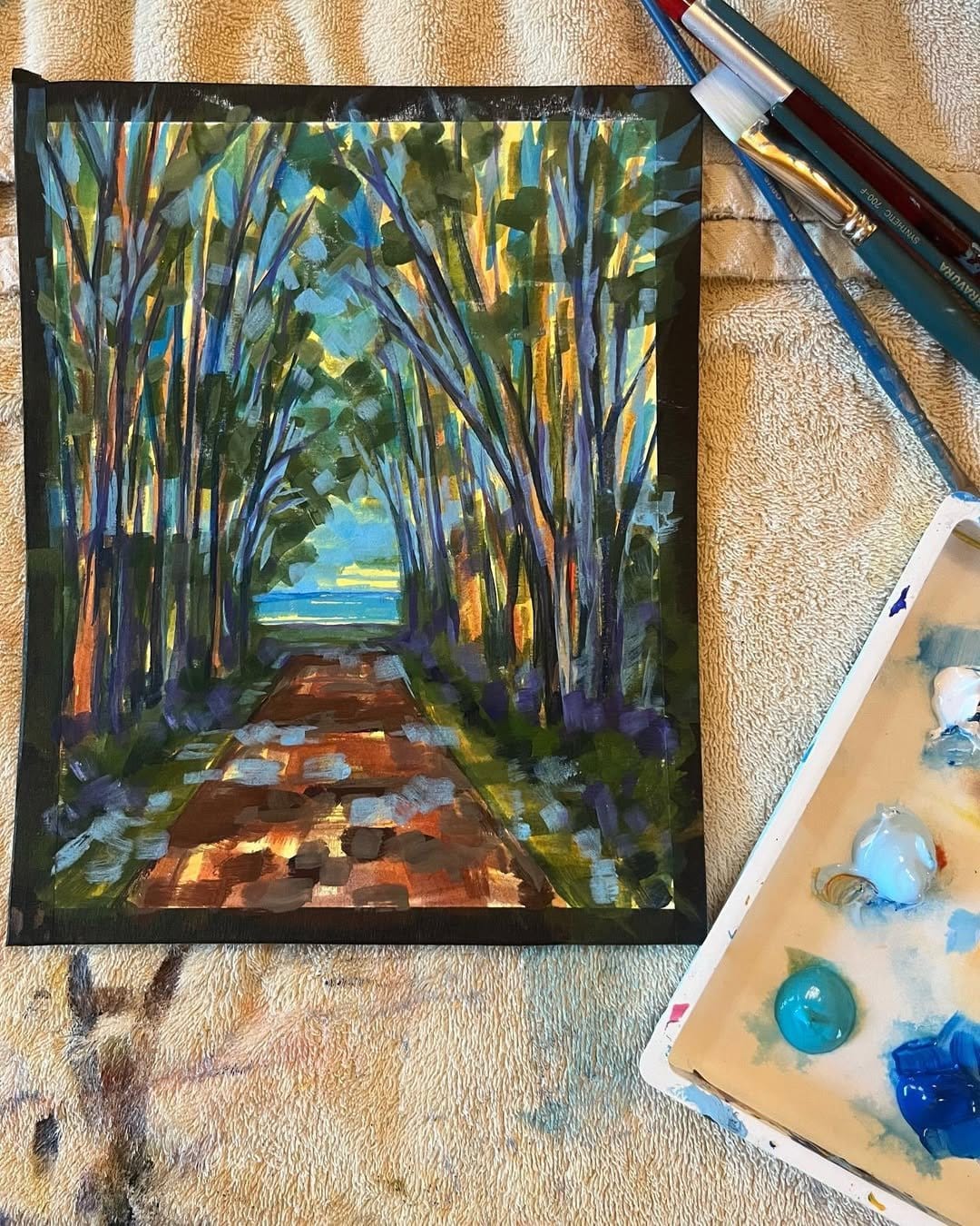 Scenic handmade magazine strip landscape
