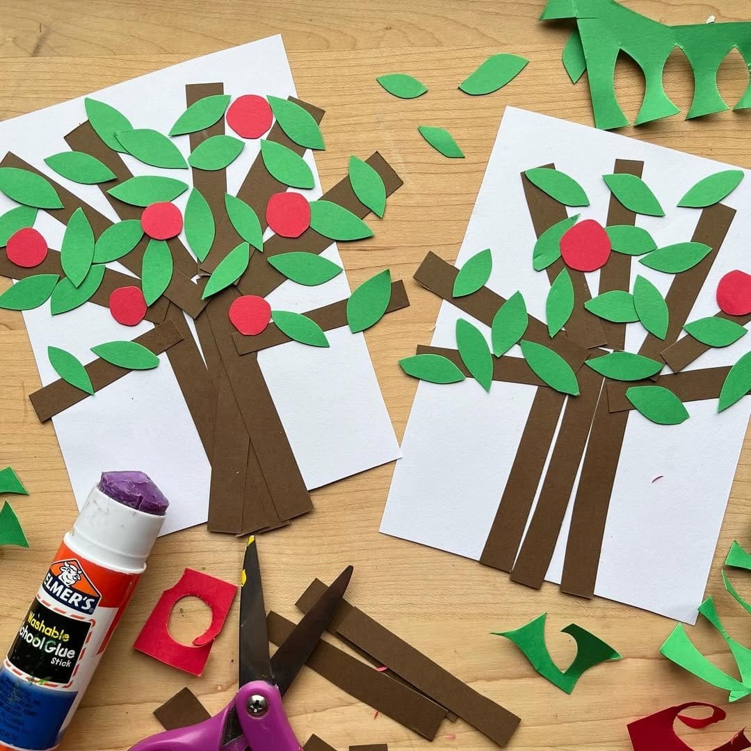 Natural handmade magazine strip tree