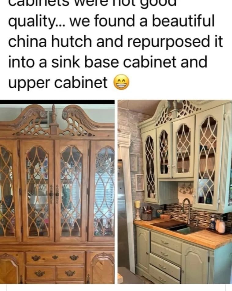 repurposed kitchen cabinets in garage