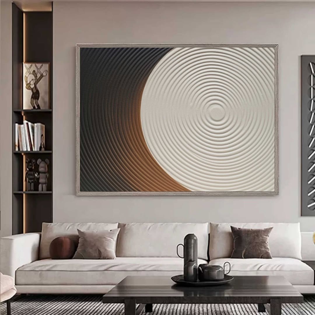 Modern geometric plaster wall art