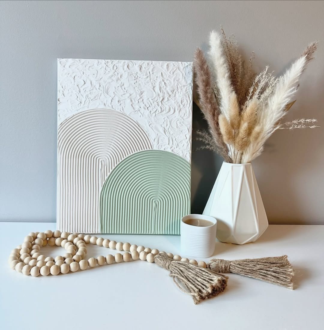 Textured torn paper DIY art piece