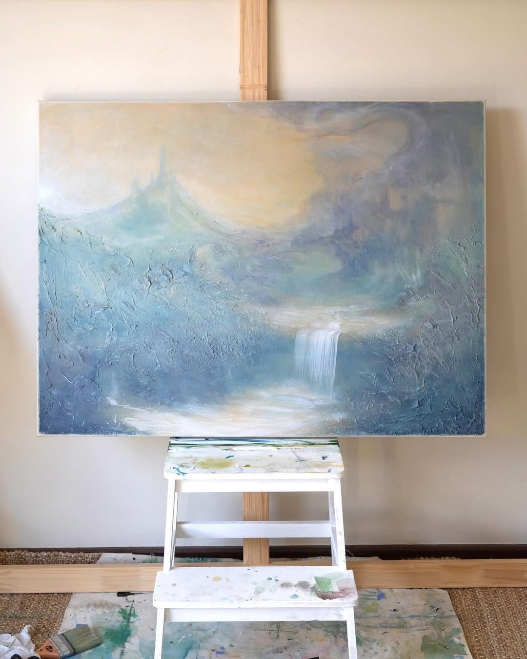 Ethereal soft dreamscape watercolor art