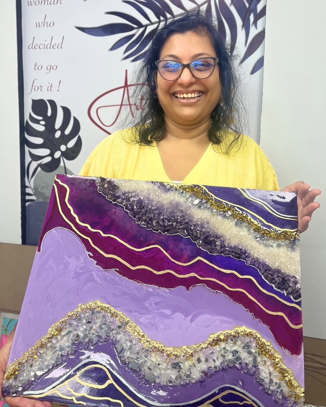Stunning handmade geode wall art