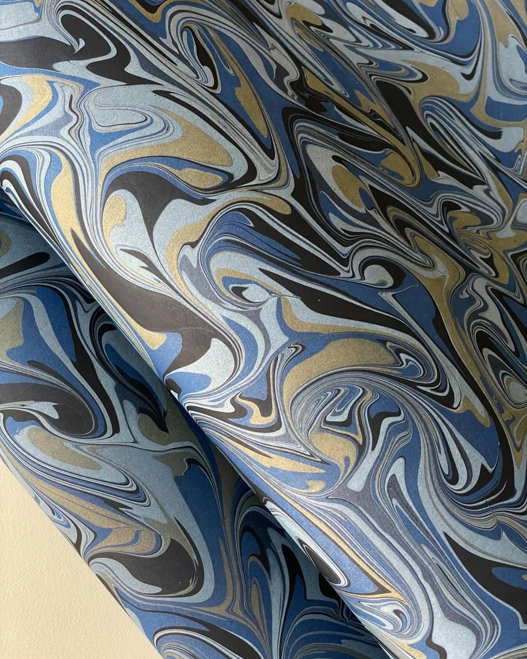 Swirled abstract marbling handmade art