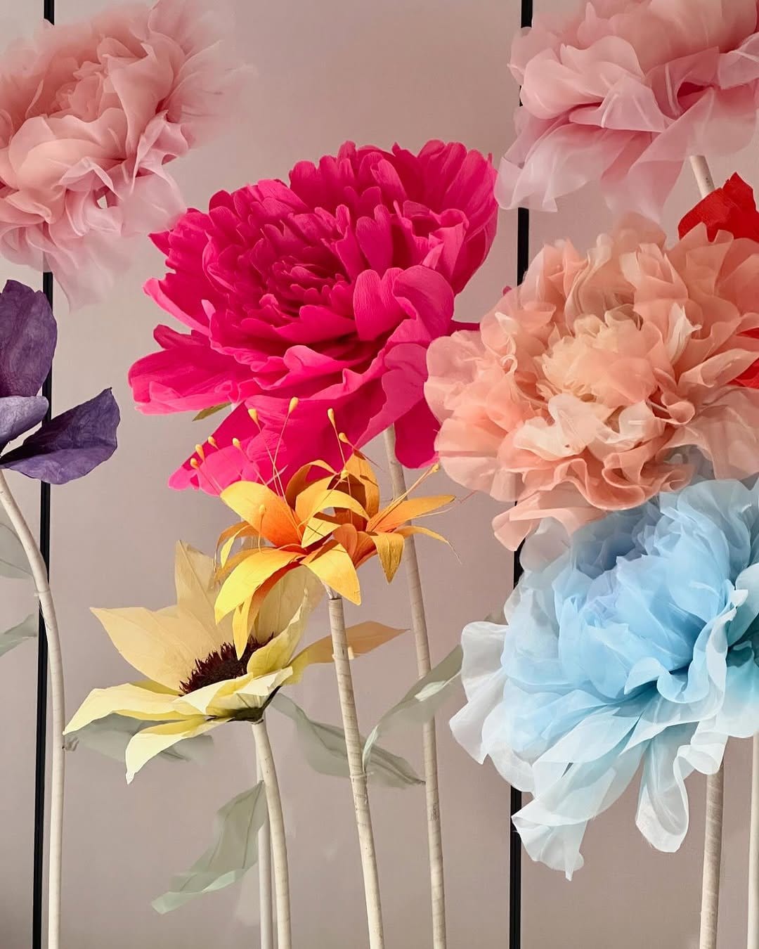 Vibrant giant handmade paper peony