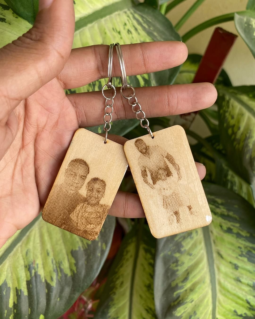 custom engraved wooden keychain