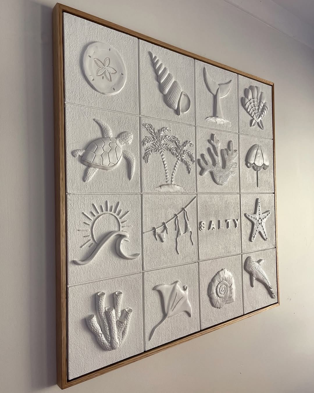 Coastal plaster texture wall art
