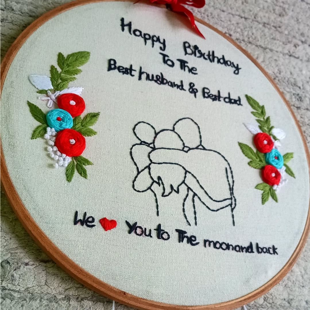 Inspirational quote handmade hoop art