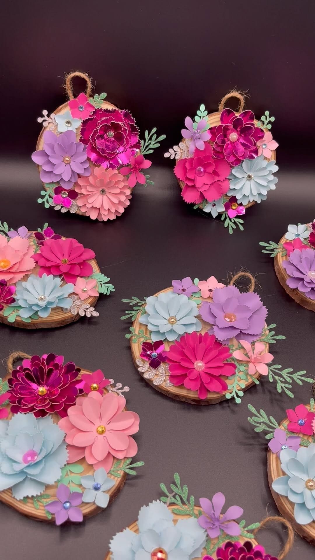 Colorful handmade floral wall sign