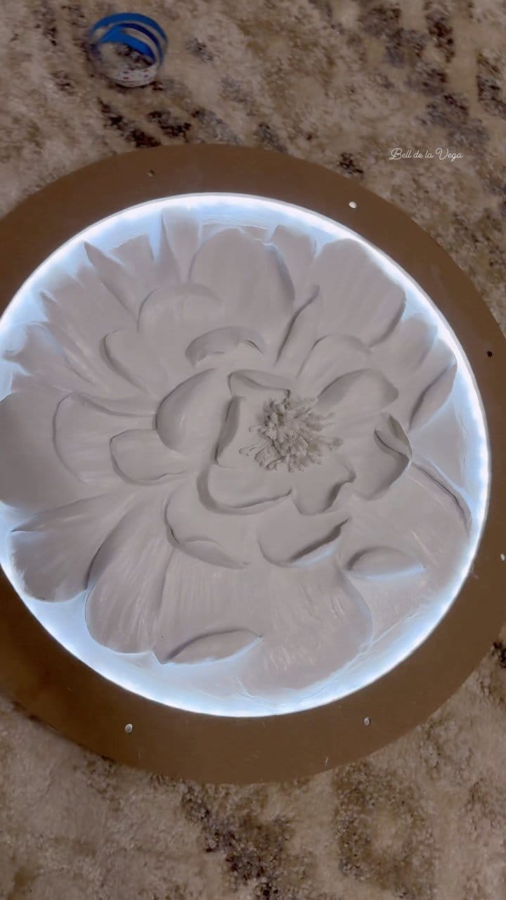 Elegant plaster floral wall art