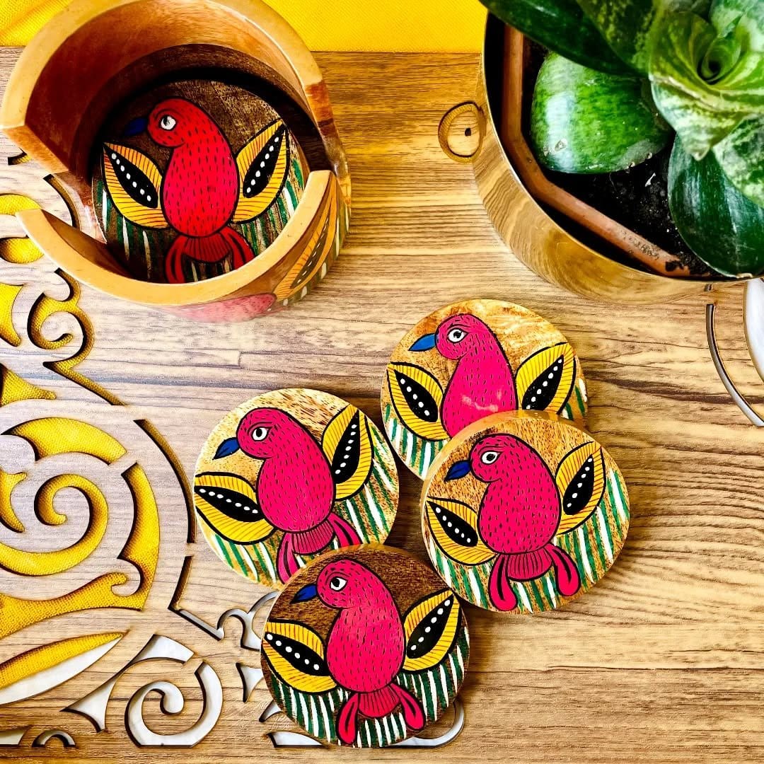 Colorful handmade coaster set