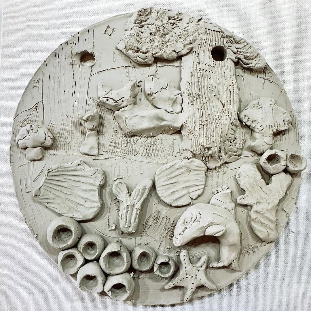 Artistic clay relief DIY canvas art