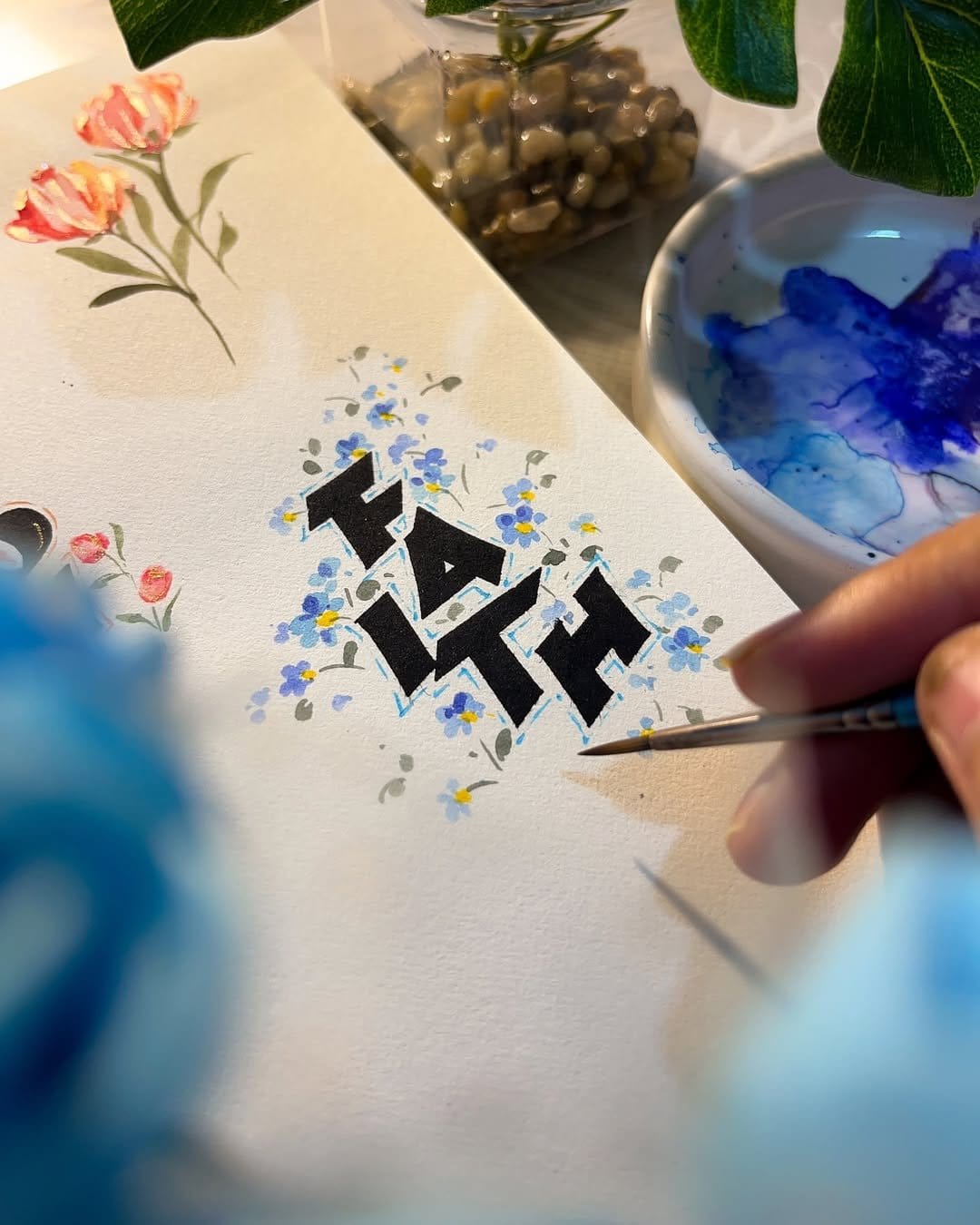 Bold handmade painted letters