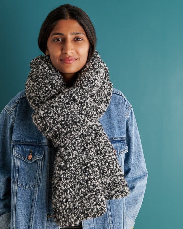 cozy hand-knitted scarf in vibrant colors