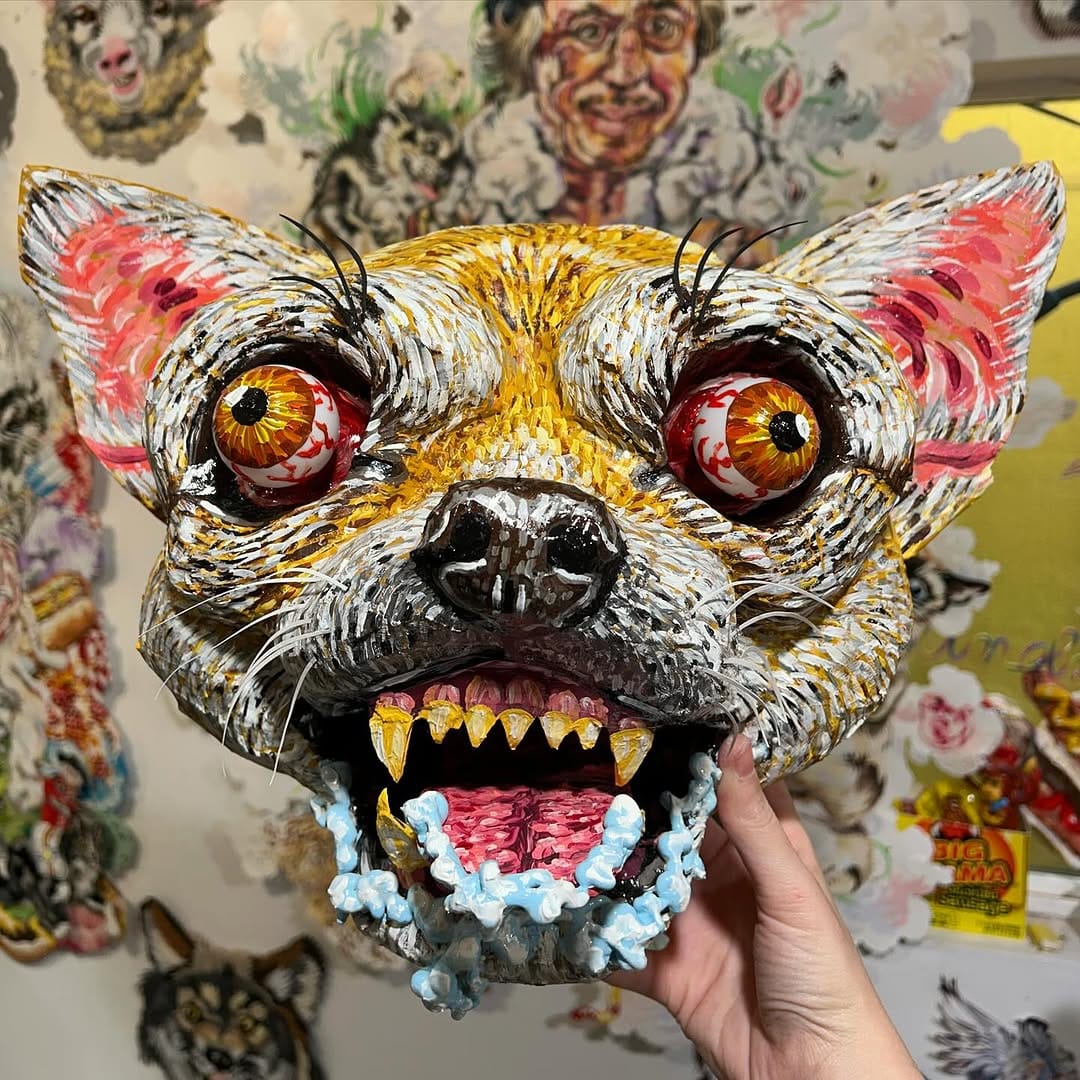 colorful papier-mâché animal sculptures