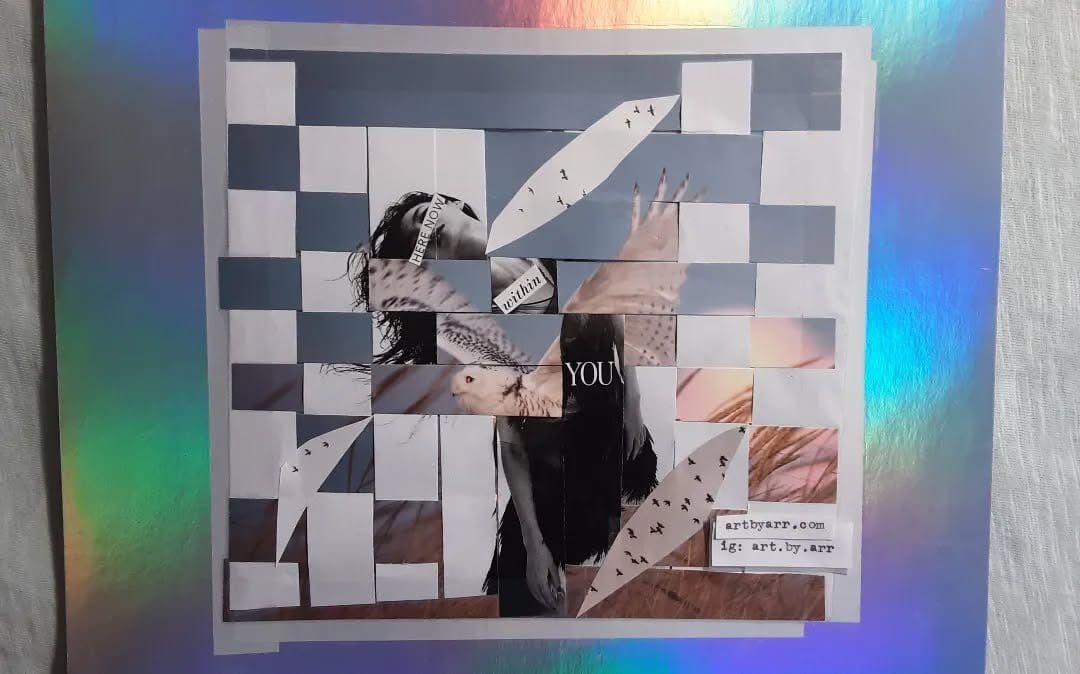 Modern geometric DIY collage wall art