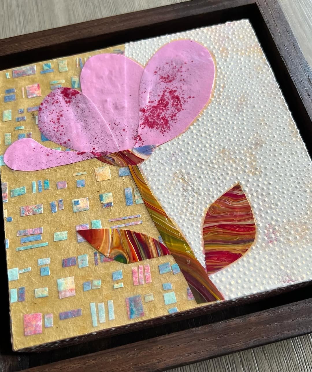Stylish geometric handmade flower art