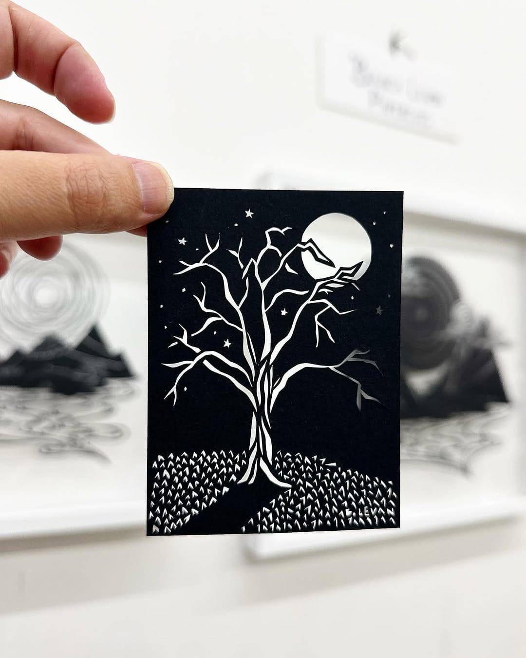 silhouette paper art in frames