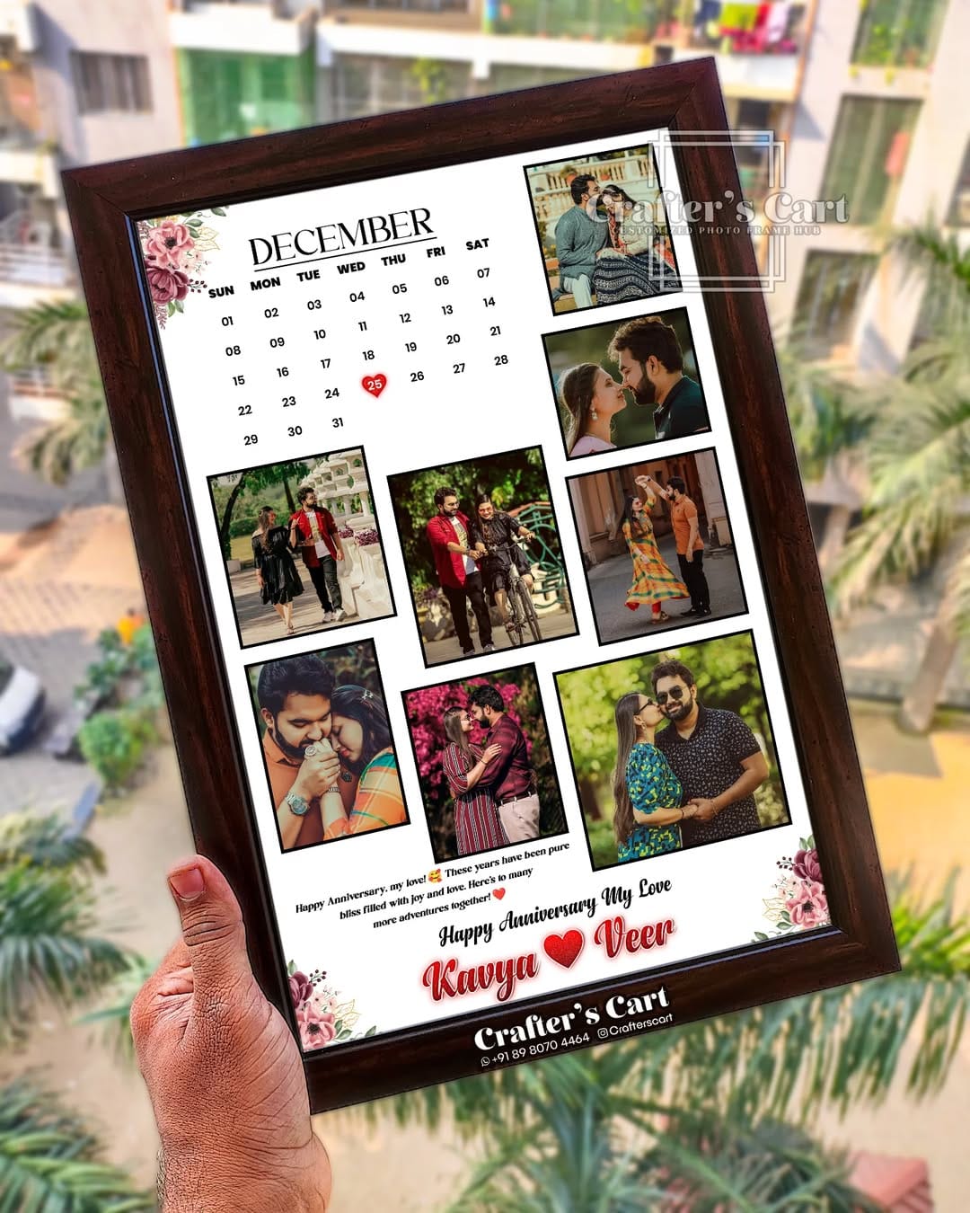personalized calendar with couple's photos