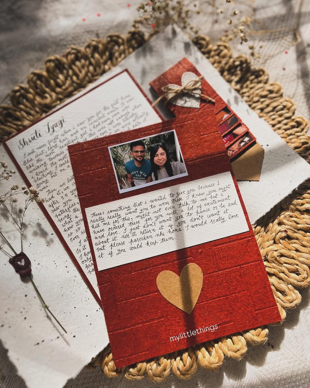 handmade love letters with decorative paper