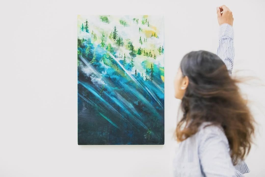 Whimsical stamped DIY canvas art