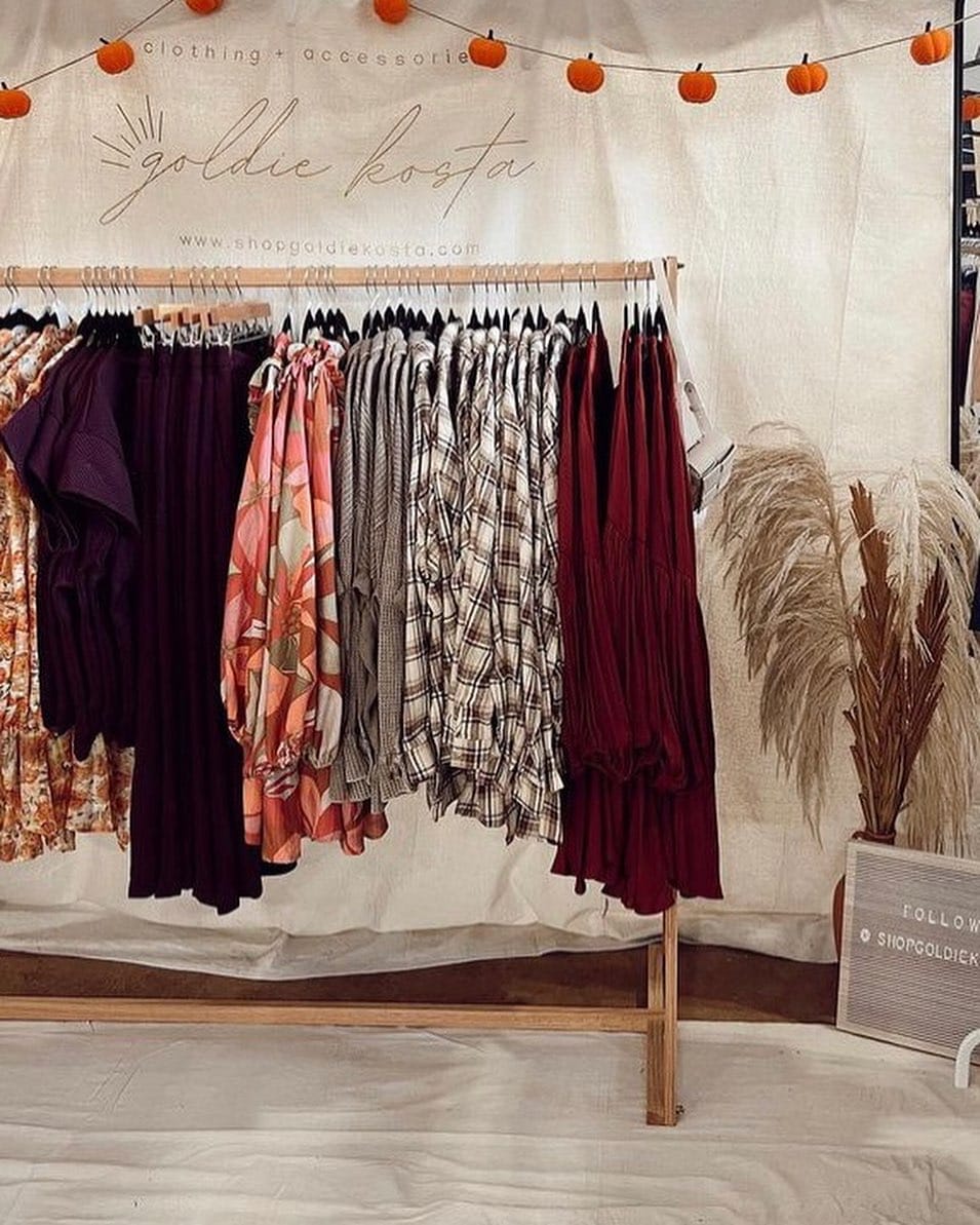 DIY wooden clothing rack with wheels