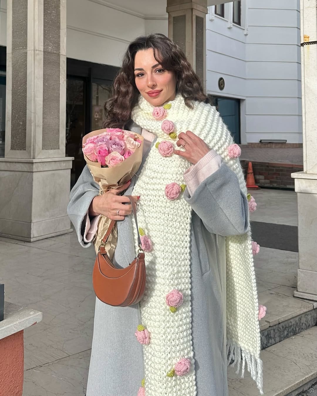 hand-knitted scarf in a cozy setting