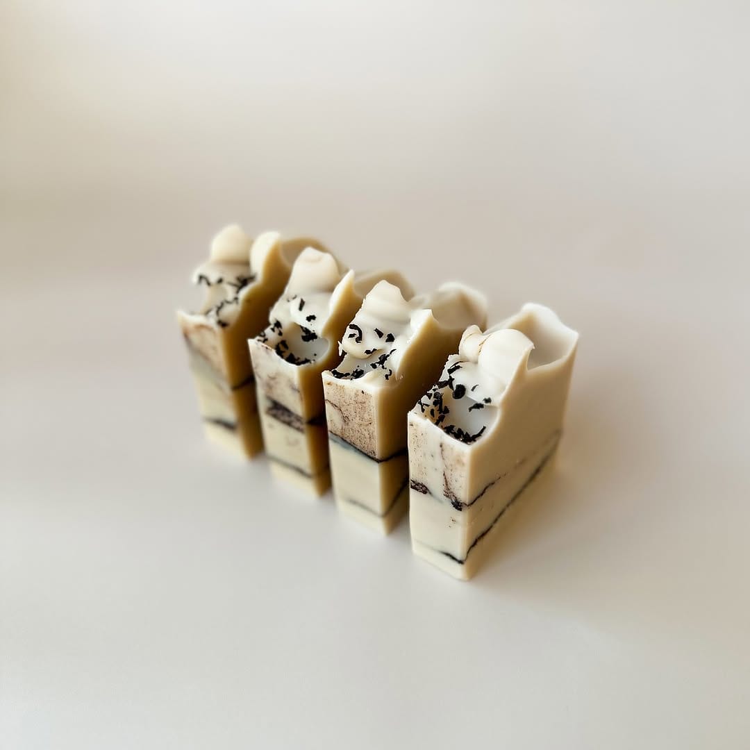 handmade soap bars with botanical ingredients