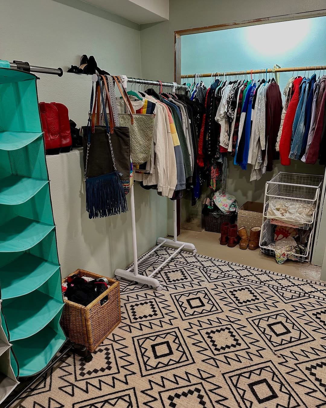 donation box placed in closet corner