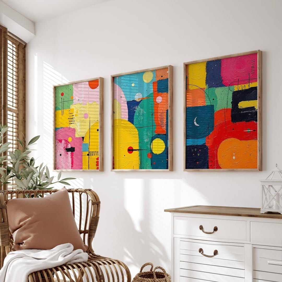 Modern abstract geometric wall art