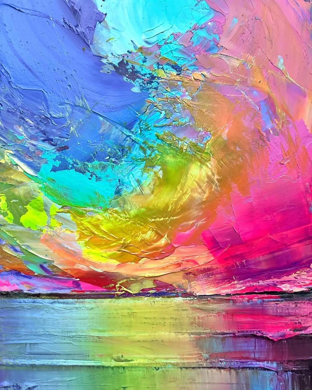 Vibrant abstract watercolor DIY canvas