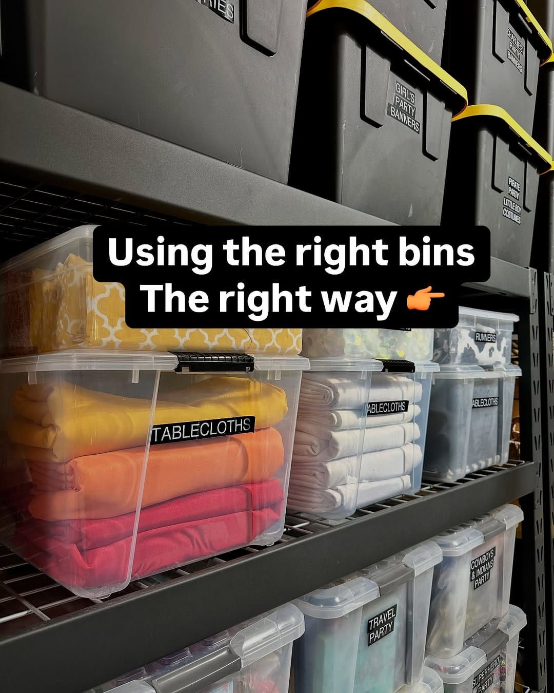closet bins with chalkboard paint labels