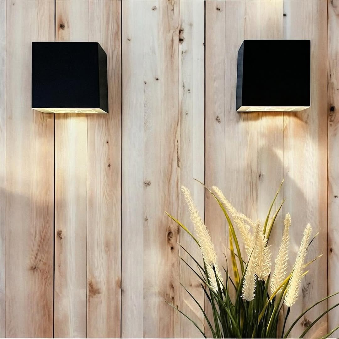 Modern black metal DIY wall sconce
