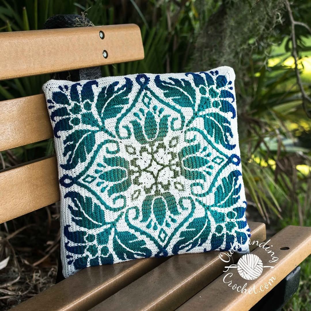 Intricate crochet mandala wall hanging