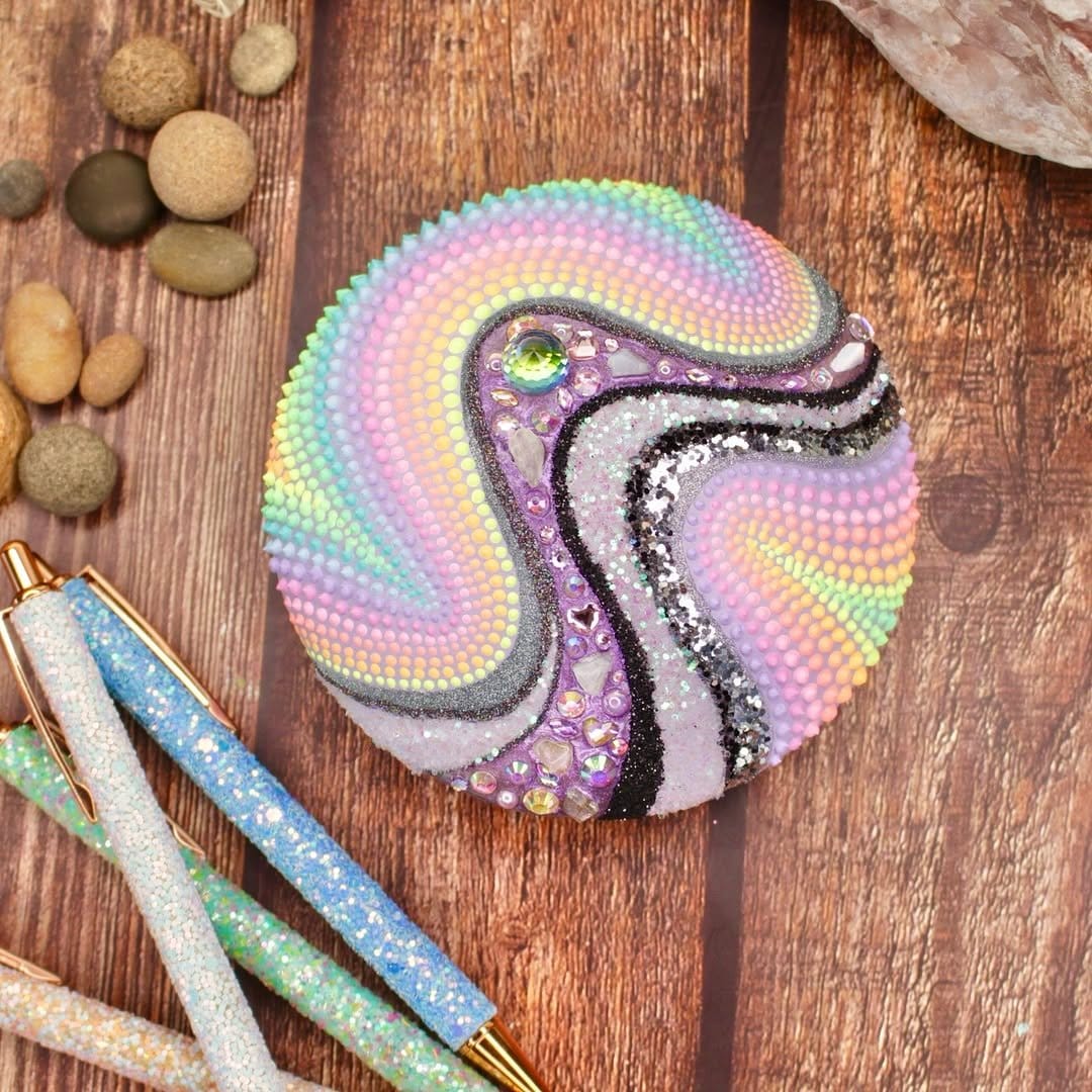 Colorful plaster mandala wall art