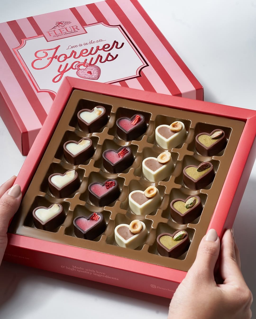 homemade chocolates in heart shapes