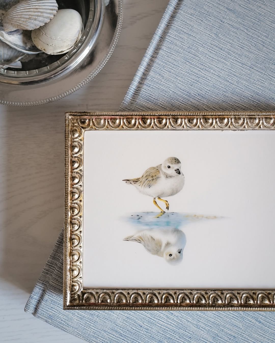 Delicate feather print DIY wall art