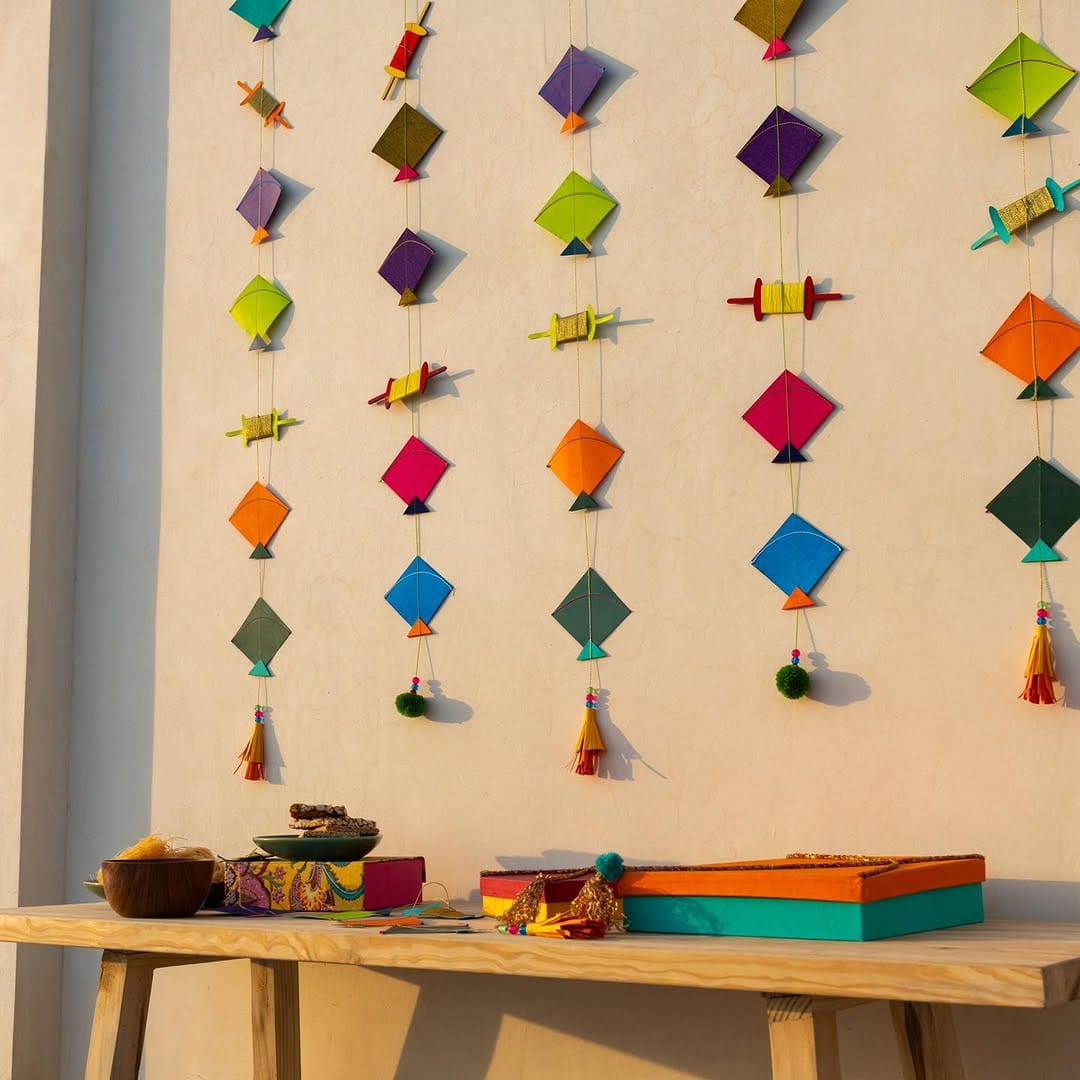 colorful paper kite wall decoration