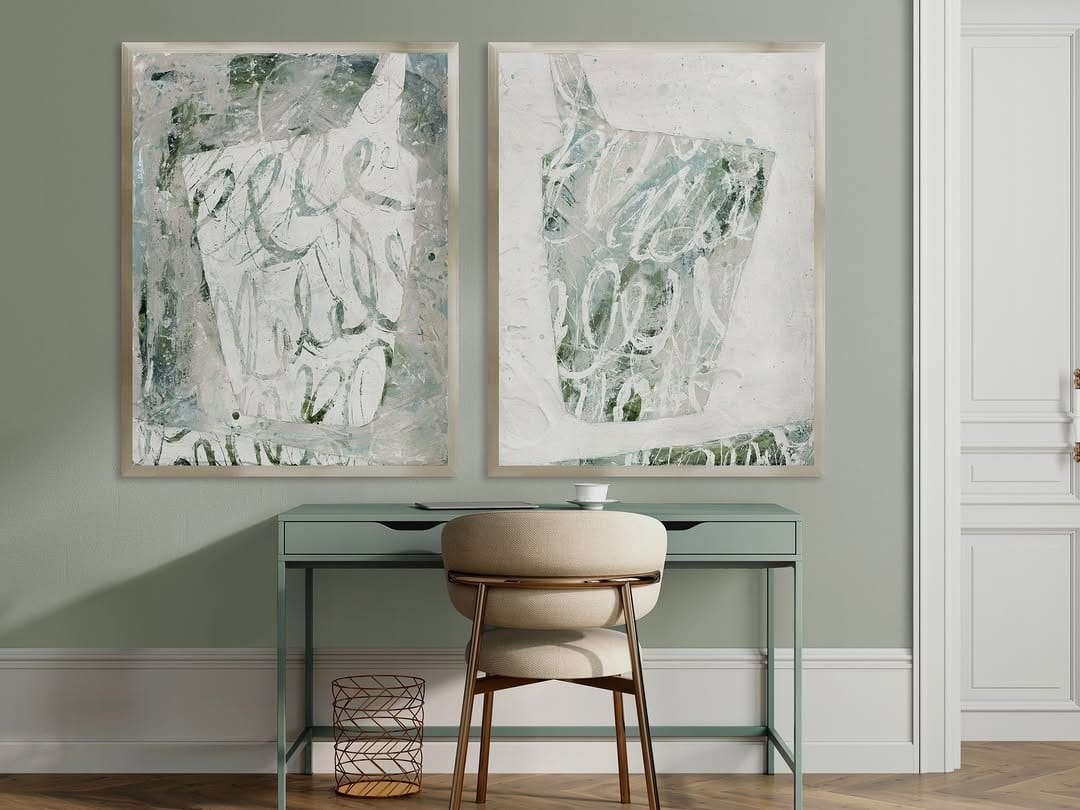 Elegant framed negative space wall art