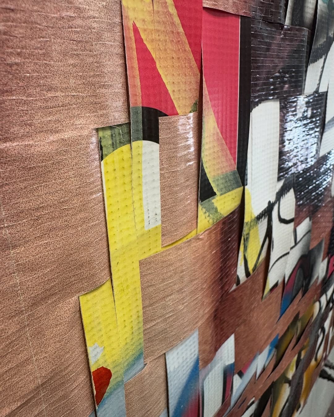 Bold abstract handmade magazine strip art