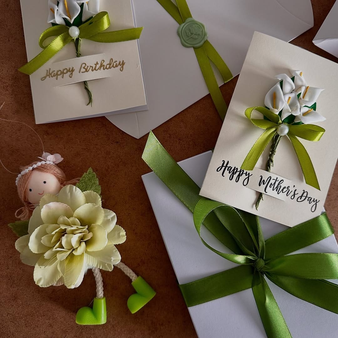 handmade greeting cards with colorful designs